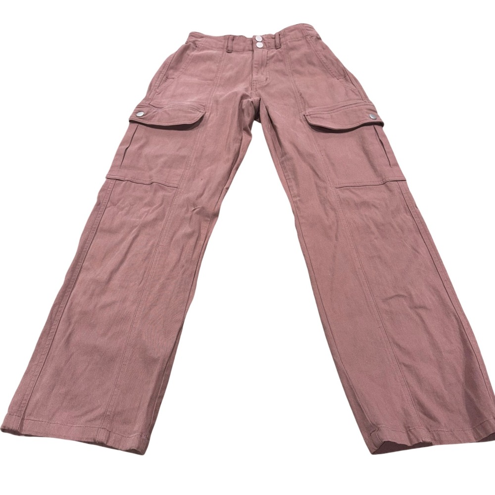Wide Leg Cargo Utility Streetwear Pants Women Small Mauve Harper & Ivy